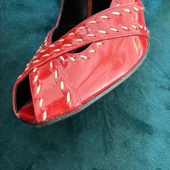 Bottega Veneta Red Mary Jane Heels Size 8 - Picture 9 of 12